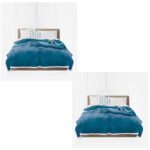 2x Lake Blue Throw Blanket Warm Cozy Double Sided Thick Flannel Fleece Bed Sofa Comforter