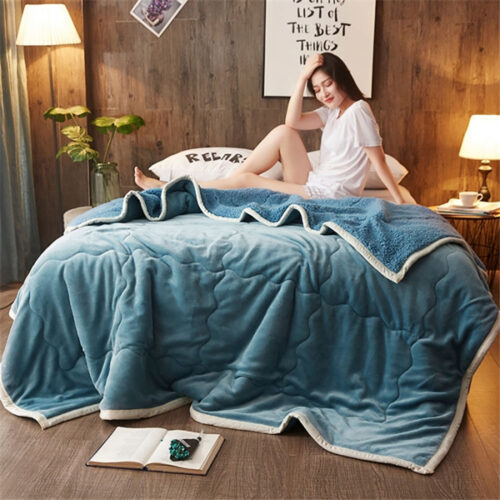 2x Lake Blue Throw Blanket Warm Cozy Double Sided Thick Flannel Fleece Bed Sofa Comforter - Image 7