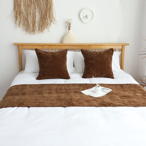 45cm Chocolate Bed Wabi-sabi Elegant Japanese for Bed Set of 3 - Image 2
