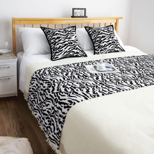 1.5m Bed Light Luxury Mottled Bed Banner Vintage Scarf Runner Bedding Tail Pad Flag For Home Hotel Set of 3 - Image 2