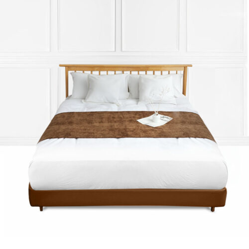 70cm Brown Vintage Bed Scarf Runner Bedding Tail Pad Flag For Home Hotel Set of 3