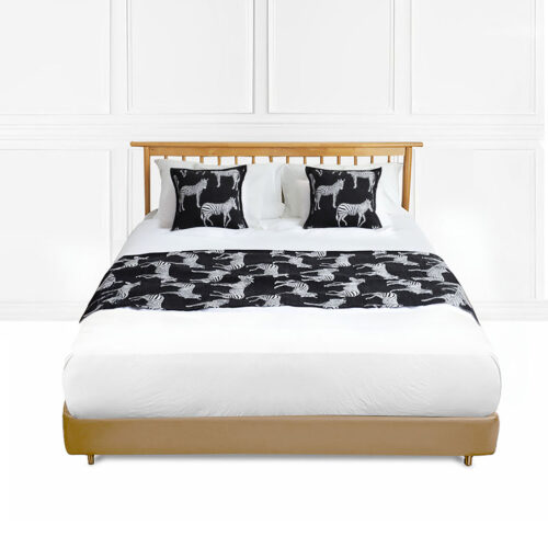 1.8m Bed Light Luxury Black Zebra Vintage Bed Scarf Runner Bedding Tail Pad Flag For Home Hotel Set of 3
