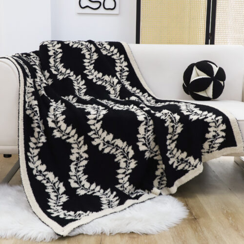 2x 130x170cm Throw Blanket Retro Vine Pattern Casual Cozy