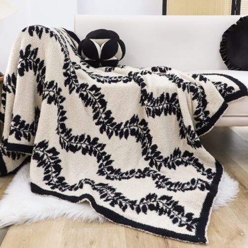 2x 130x170cm Throw Blanket Retro Vine Pattern Casual Cozy - Image 7