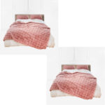 2x 200cm Pink Fur Fuzzy Super Soft Cozy Fluffy Throw Blanket