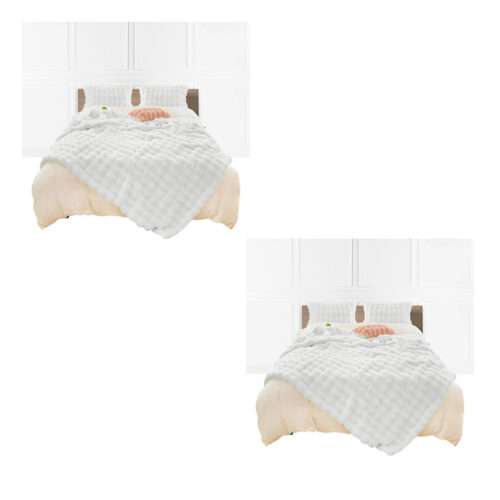 2x 160X200cm Throw Blanket White Double Layer Rabbit Fur Cozy Comfort - Image 9