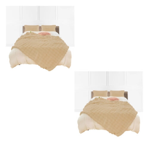 2x 160X200cm Throw Blanket Coffee Double Layer Rabbit Fur Cozy Comfort - Image 9