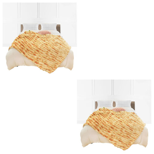 2x 150x200cm Throw Blanket Camel Brown Double Layer Rabbit Fur Cozy Comfort - Image 6