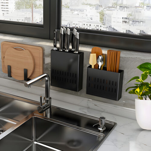 Wall Mounted Kitchen Knife Storage Rack Space-Saving Organiser - Image 5