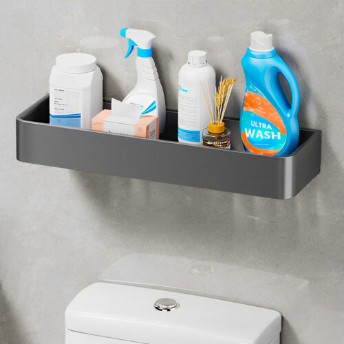 32cm Black Wall-Mounted Kitchen Spice Storage Organiser Shelf Rack - Image 8