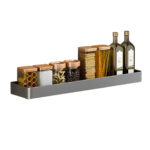 30cm Black Wall-Mounted Kitchen Spice Storage Organiser Shelf Rack