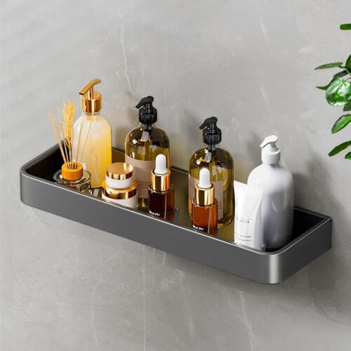 30cm Black Wall-Mounted Kitchen Spice Storage Organiser Shelf Rack - Image 3