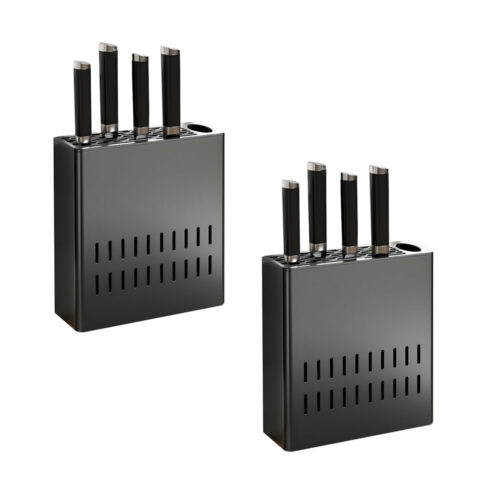 2x Wall Mounted Kitchen Knife Storage Rack Space-Saving Organiser
