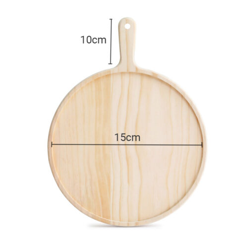 6 inch Round Premium Wooden Pine Food Serving Tray Charcuterie Board Paddle Decor - Image 2