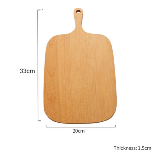 33cm Brown Rectangle Wooden Serving Tray Chopping Board Paddle with Handle Decor - Image 2
