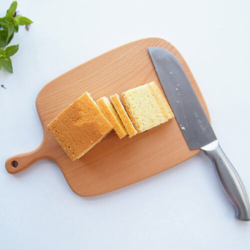 33cm Brown Rectangle Wooden Serving Tray Chopping Board Paddle with Handle Decor - Image 7