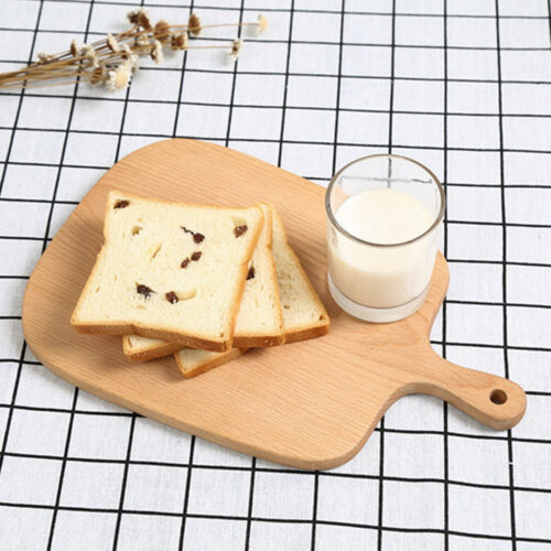 33cm Brown Rectangle Wooden Serving Tray Chopping Board Paddle with Handle Decor - Image 8
