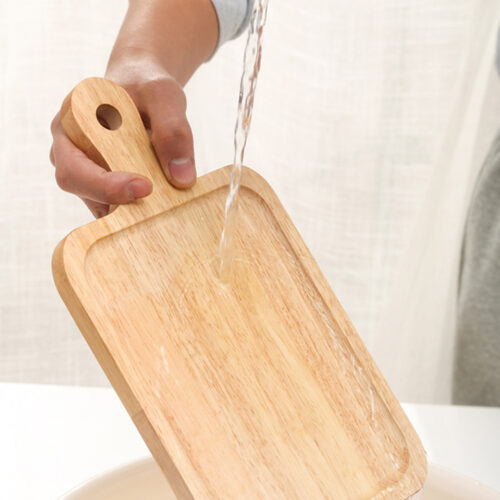 2x 30cm Rectangle Premium Wooden Oak Food Serving Tray Charcuterie Board Paddle Decor - Image 4