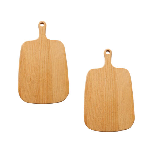 2x 26cm Brown Rectangle Wooden Serving Tray Chopping Board Paddle with Handle Decor