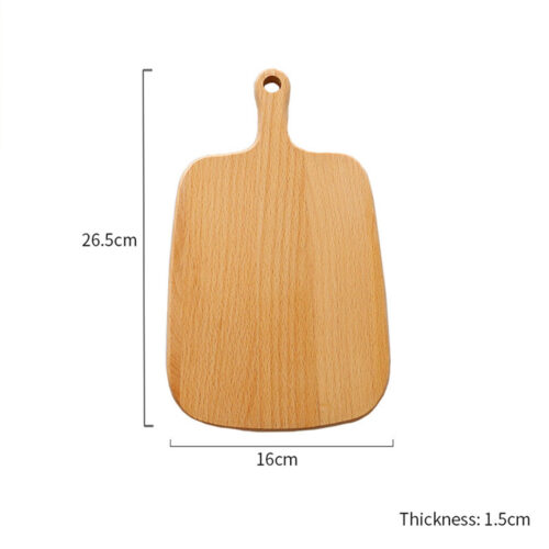 2x 26cm Brown Rectangle Wooden Serving Tray Chopping Board Paddle with Handle Decor - Image 2