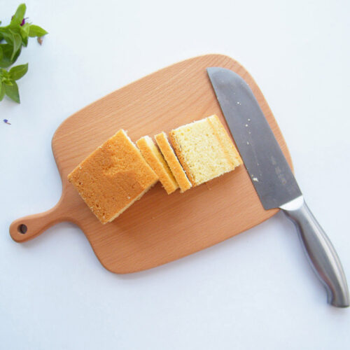 2x 26cm Brown Rectangle Wooden Serving Tray Chopping Board Paddle with Handle Decor - Image 7