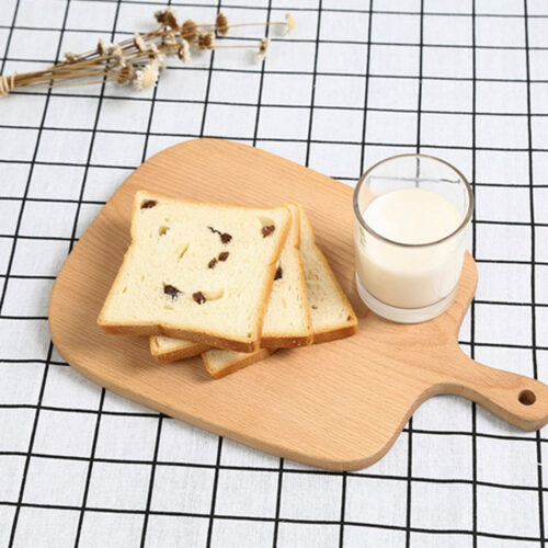 2x 26cm Brown Rectangle Wooden Serving Tray Chopping Board Paddle with Handle Decor - Image 8