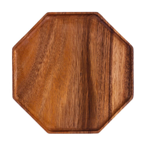 25cm Octagon Wooden Acacia Food Serving Tray Charcuterie Board Centerpiece Decor