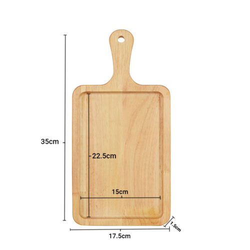 2x 35cm Rectangle Premium Wooden Oak Food Serving Tray Charcuterie Board Paddle Decor - Image 2