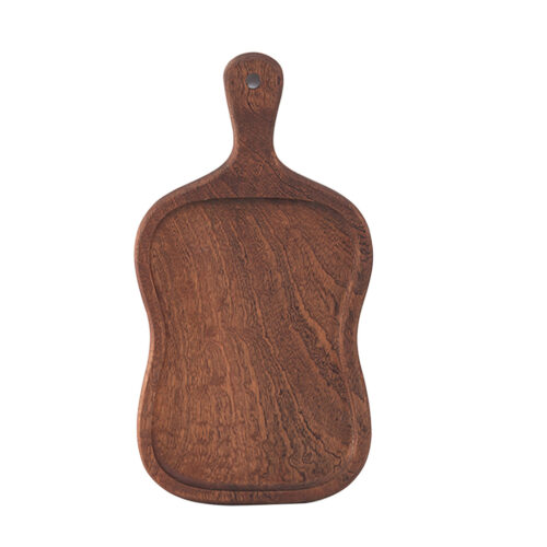 40cm Brown Wooden Serving Tray Board Paddle with Handle Decor