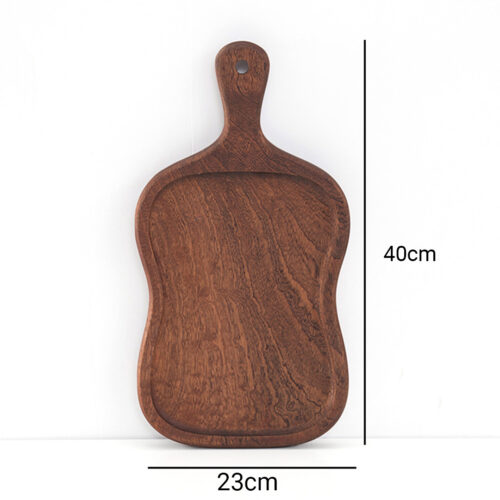 40cm Brown Wooden Serving Tray Board Paddle with Handle Decor - Image 2