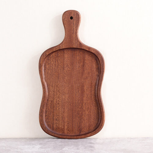 40cm Brown Wooden Serving Tray Board Paddle with Handle Decor - Image 3