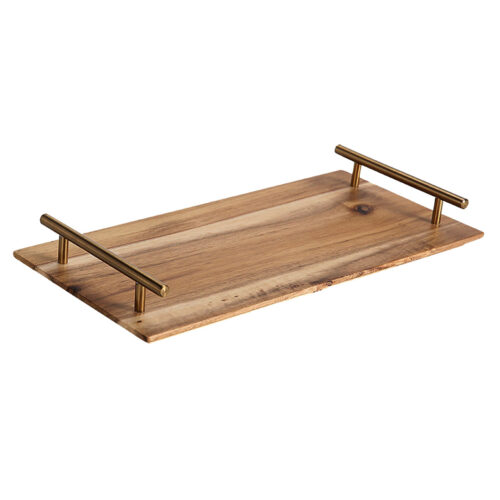 36cm Brown Rectangle Wooden Acacia Food Serving Tray Charcuterie Board Centerpiece Decor