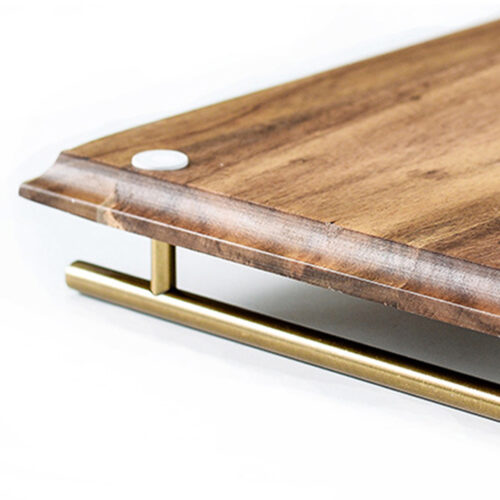 36cm Brown Rectangle Wooden Acacia Food Serving Tray Charcuterie Board Centerpiece Decor - Image 6