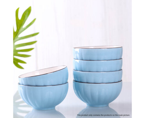 Blue Japanese Ceramic Dinnerware Crockery Soup Bowl Plate Server Kitchen Decor Set of 9 - Image 3