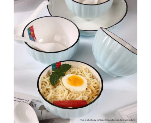 Blue Japanese Ceramic Dinnerware Crockery Soup Bowl Plate Server Kitchen Decor Set of 9 - Image 6