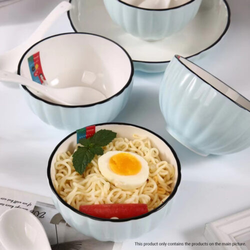 Blue Japanese Ceramic Dinnerware Crockery Soup Bowl Plate Server Kitchen Decor Set of 10 - Image 6