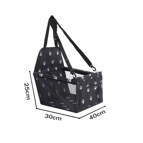 Waterproof Pet Booster Car Seat Breathable Mesh Safety Travel Portable Dog Carrier Bag Black - Image 2