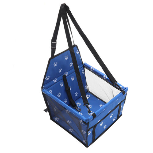 Waterproof Pet Booster Car Seat Breathable Mesh Safety Travel Portable Dog Carrier Bag Blue - Image 4