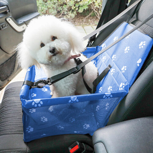 Waterproof Pet Booster Car Seat Breathable Mesh Safety Travel Portable Dog Carrier Bag Blue - Image 9