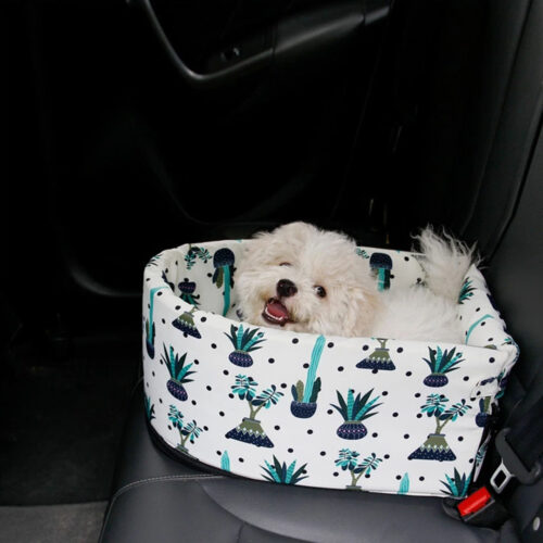 Car Central Control Nest Pet Safety Travel Bed Dog Kennel Portable Washable Pet Bag White - Image 7