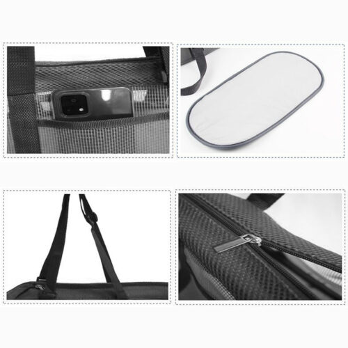 2x Orange Pet Carrier Bag Breathable Net Mesh Tote Pouch Dog Cat Travels - Image 5
