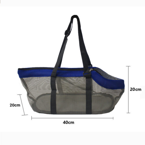 2x Grey Pet Carrier Bag Breathable Net Mesh Tote Pouch Dog Cat Travels - Image 5