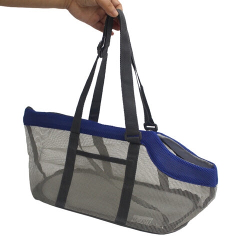 2x Grey Pet Carrier Bag Breathable Net Mesh Tote Pouch Dog Cat Travels - Image 6