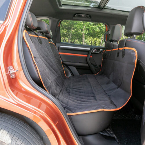 600D Oxford Cloth Waterproof Dog Car Cover Back Seat Protector Hammock Pet Mat Black - Image 7