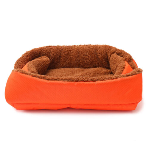 2x Orange Dual-purpose Cushion Nest Cat Dog Bed Warm Plush Kennel Mat Pet Home Travels - Image 2