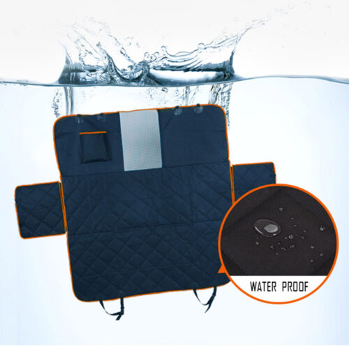 Oxford Cloth Waterproof Dog Car Cover Back Seat Protector Hammock Pet Mat Black - Image 2