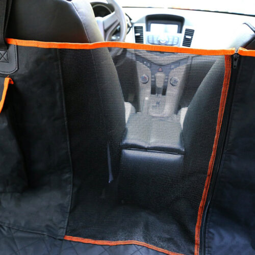 Oxford Cloth Waterproof Dog Car Cover Back Seat Protector Hammock Pet Mat Black - Image 5