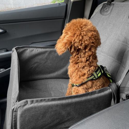 2x Grey Car Pet Sitting Bag Breathable Safety Travel Portable Carrier Pouch Travels - Image 2