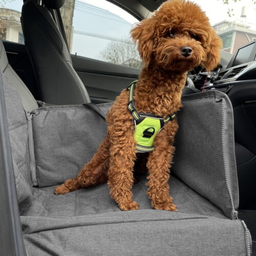 2x Grey Car Pet Sitting Bag Breathable Safety Travel Portable Carrier Pouch Travels - Image 3