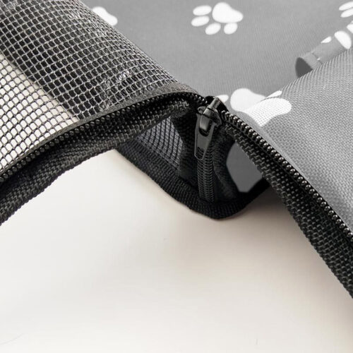 2x Waterproof Pet Booster Car Seat Breathable Mesh Safety Travel Portable Dog Carrier Bag Grey - Image 6
